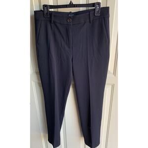 J. Crew Ankle Pants Black Cotton Stretch‎ Size 6 Cropped Trousers Flat Front
